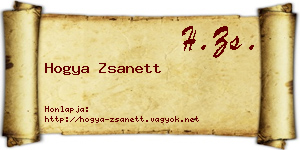 Hogya Zsanett névjegykártya